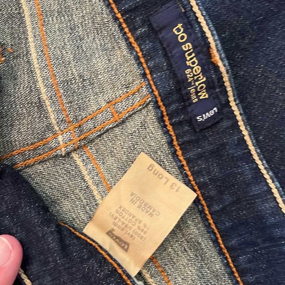 Womens 13 long 524 Levi’s too superlow boot cut jeans dark (actually 35 x 33.5) - Picture 7 of 7